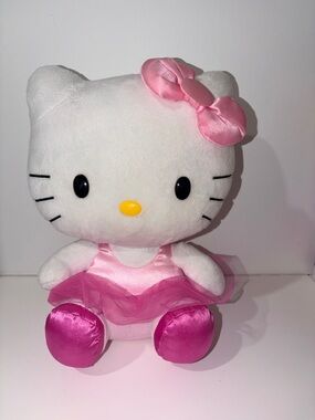 Ty Sanrio Hello Kitty Pink Tulle Tutu Ballet Slippers 12 inch Plush